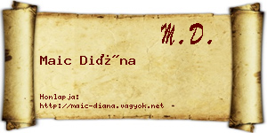 Maic Diána névjegykártya